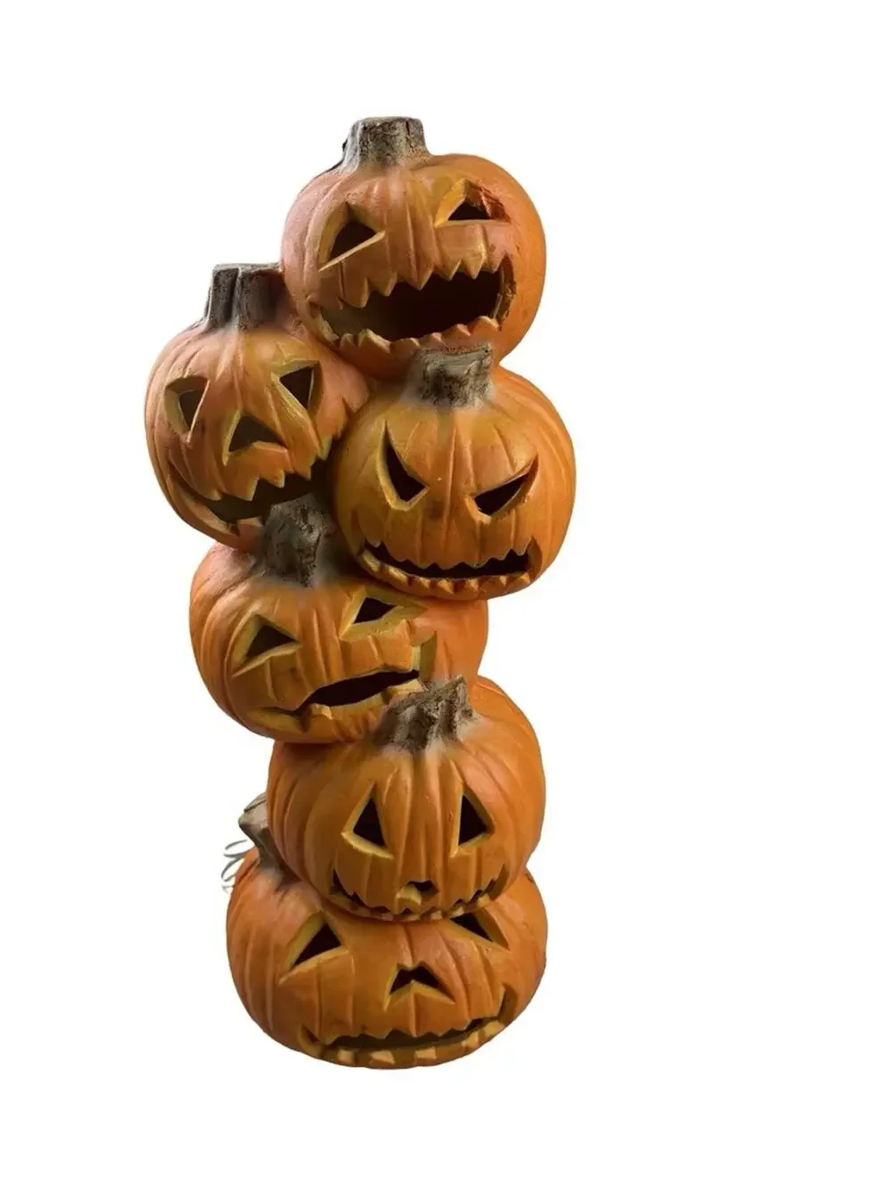 Vintage 1995 Trendmasters Halloween Pumpkin Jack O Lantern Stack Light Large